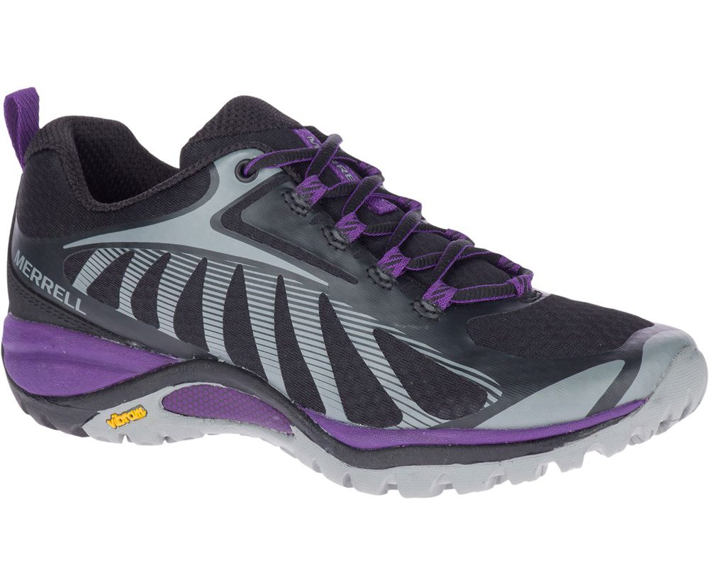 Buty Sportowe Merrell Damskie Czarne/Fioletowe - Siren Edge 3 Wide Width - 730285-HZG